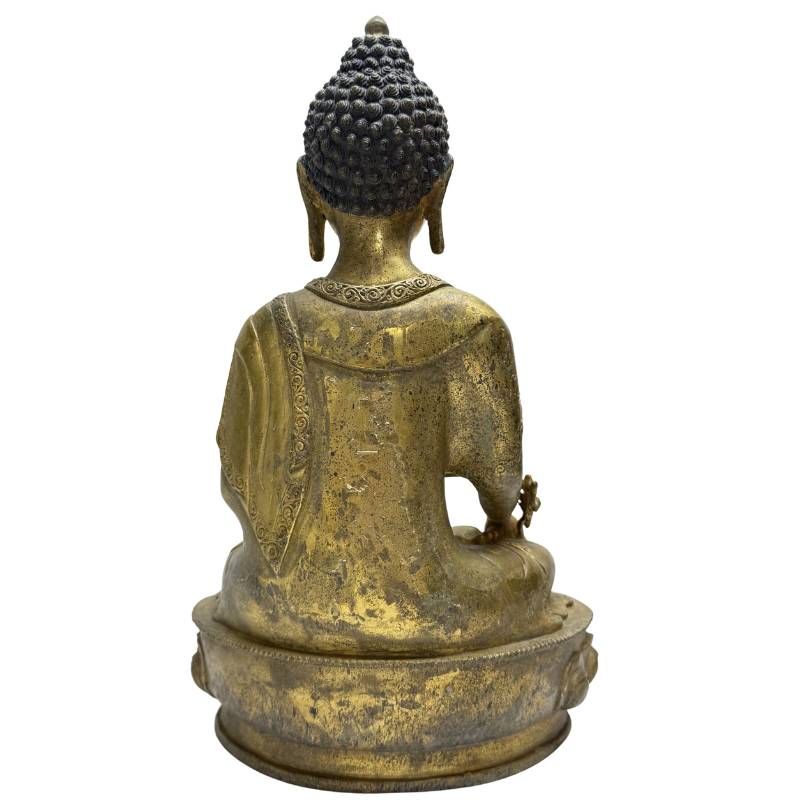 Himalayan fire-gilded Buddha statue, 33.5 cm high