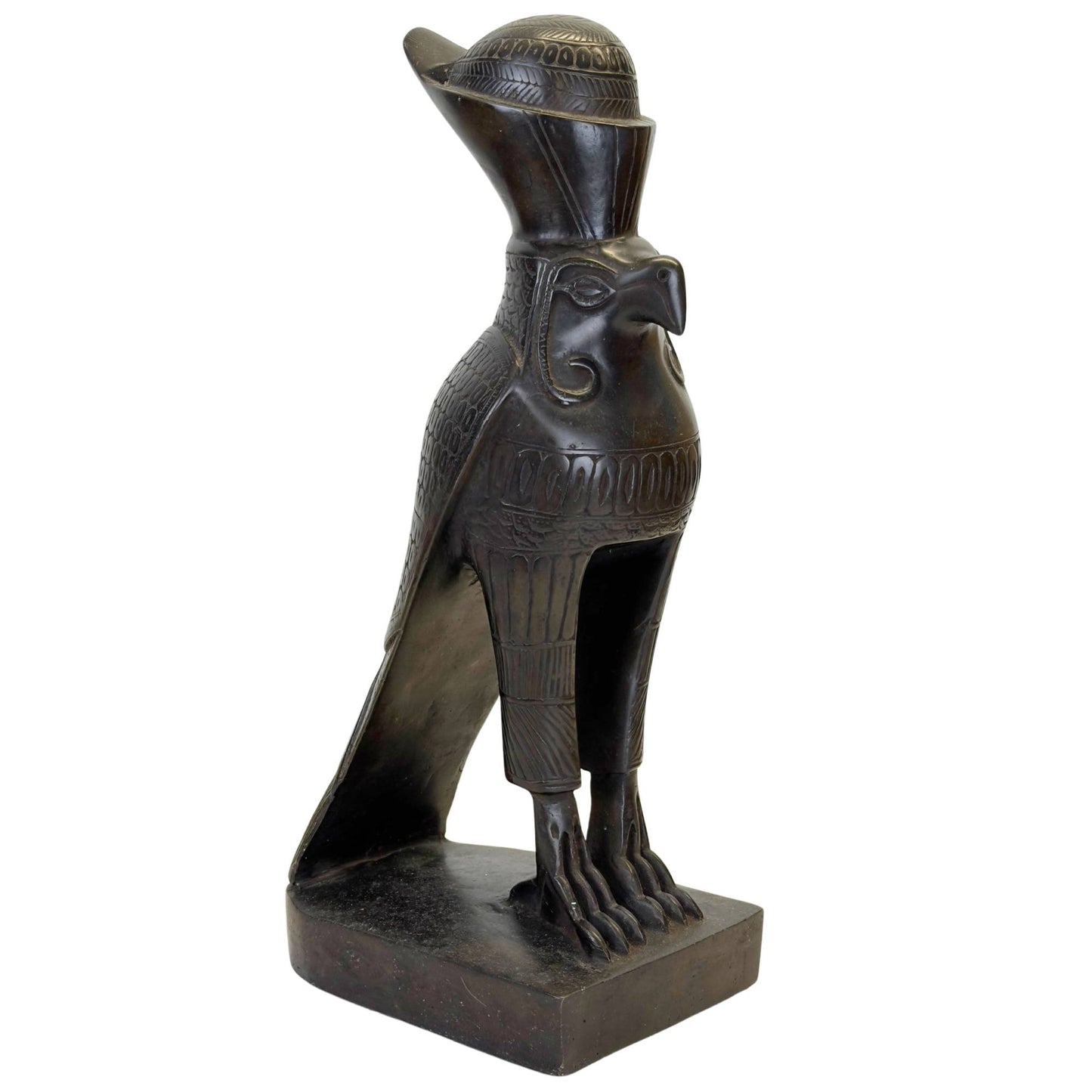 Horus statue of the Egyptian falcon god with a double crown