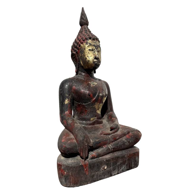 Burmese wooden Buddha from the late 19th century.