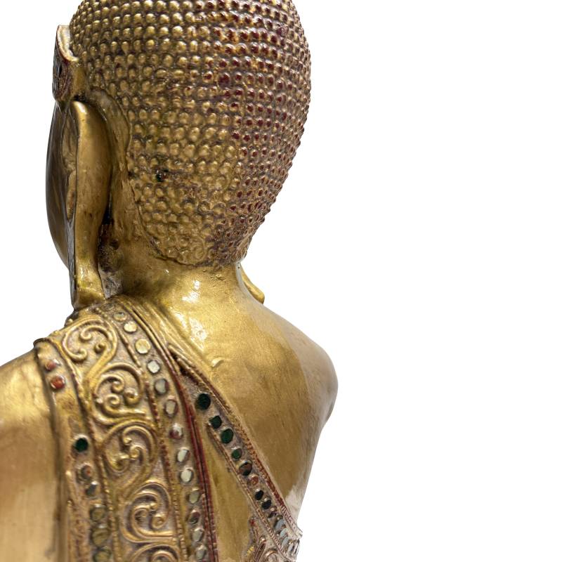traditional wooden Buddha statue from Myanmar
