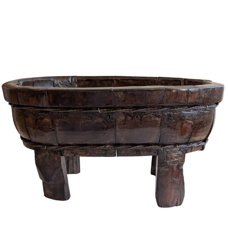 Wooden dough bowl from China as a functional object