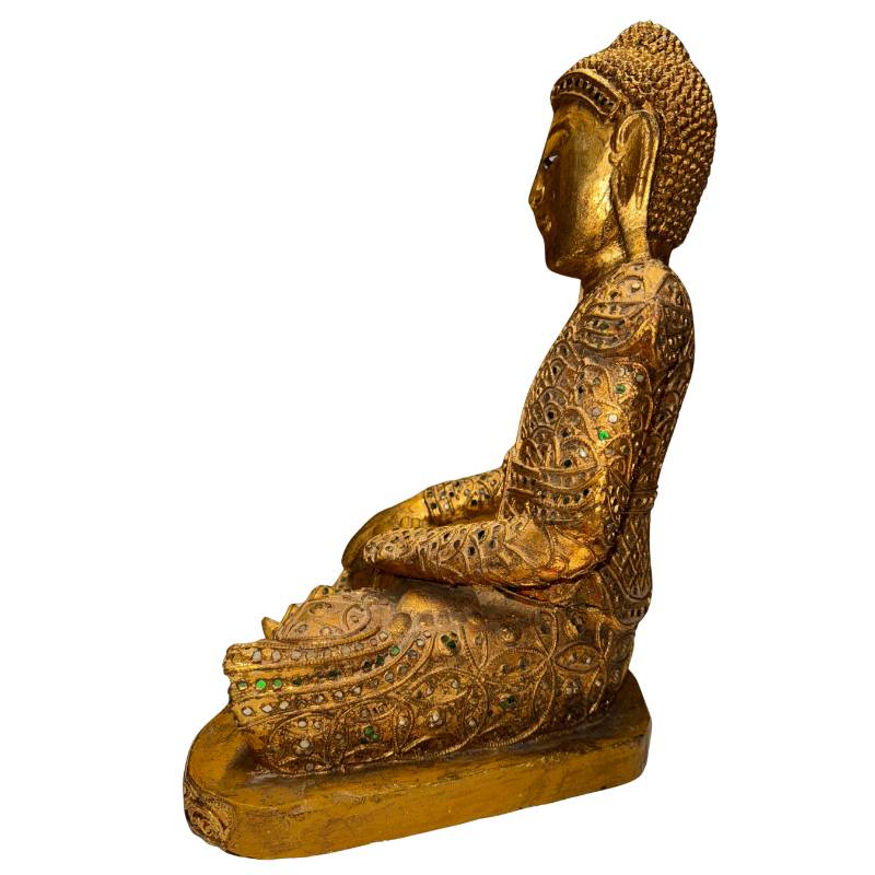 Wooden Mandalay Buddha suitable for altar meditation space or stylish interior