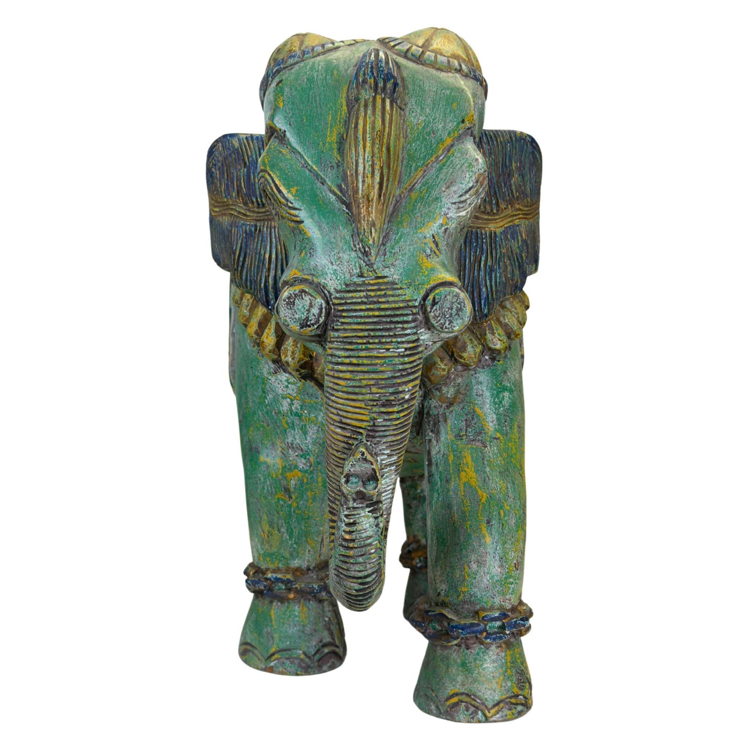 Royal Indian elephant with richly decorated ceremonial blanket