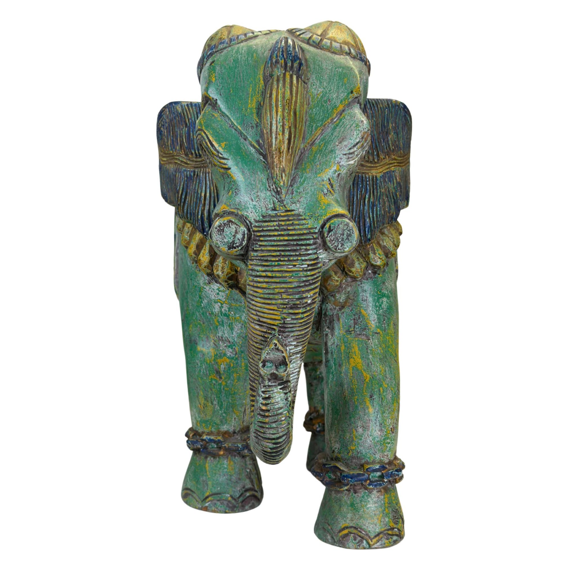 Royal Indian elephant with richly decorated ceremonial blanket