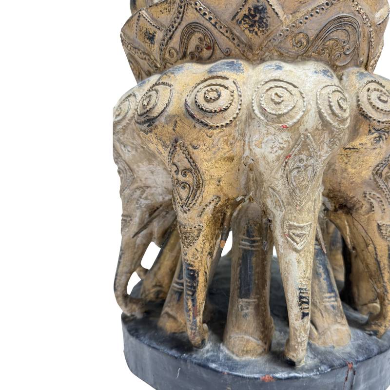 bottom of a Burmese wooden Buddha statue