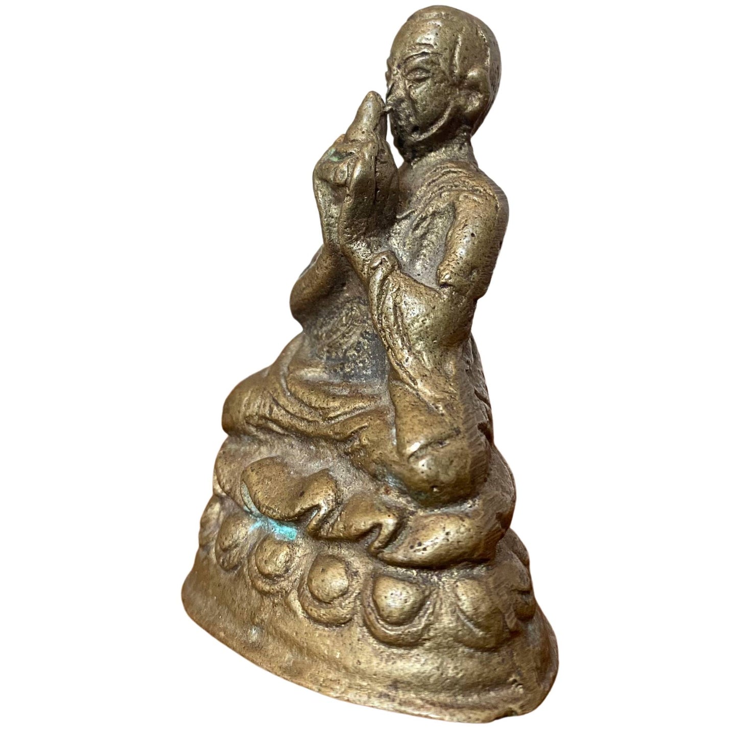 Detail of the rare hand gesture that symbolizes mantra recitation or breath control (pranayama).