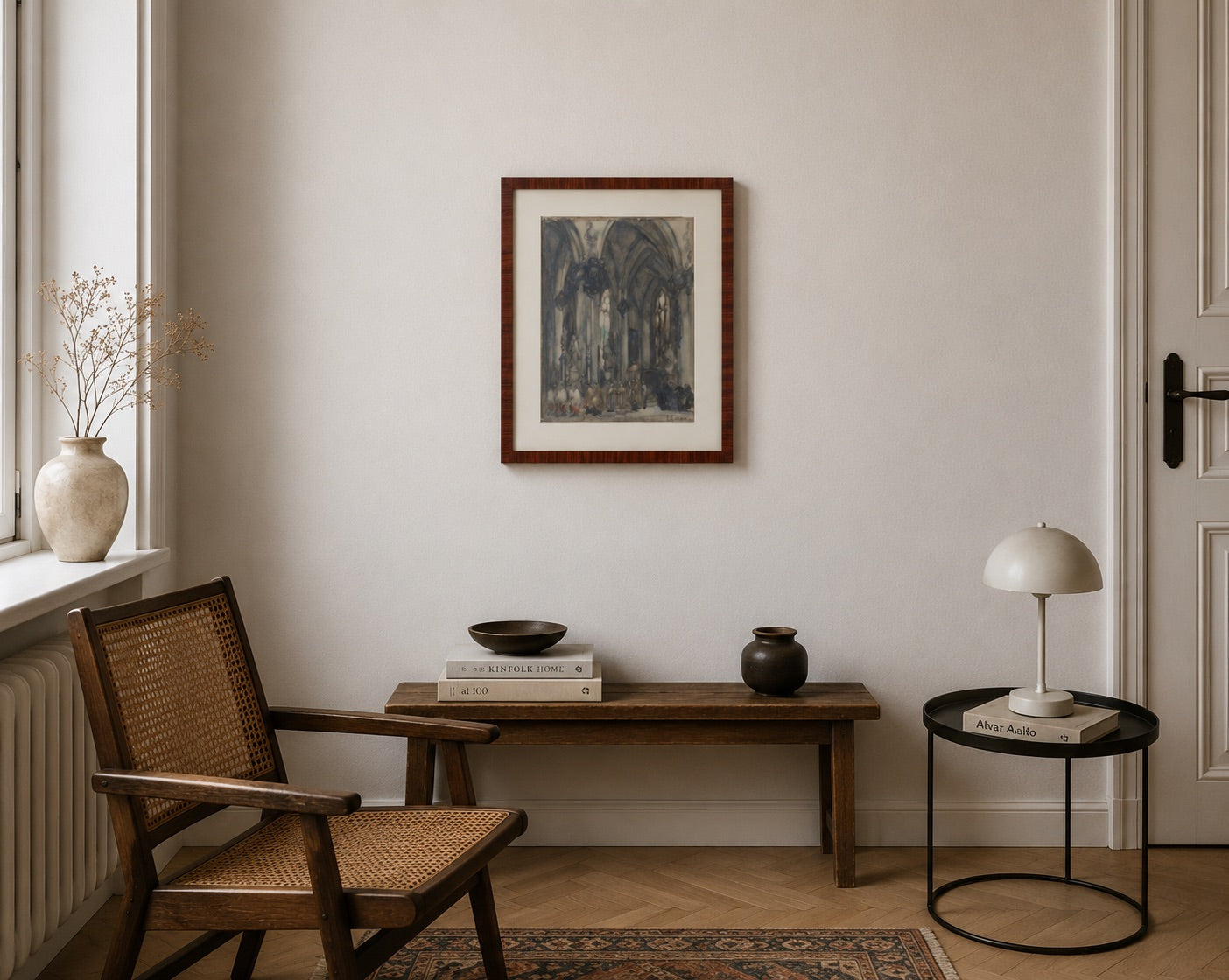 54x43cm Antique Church Interior Louis-Charles Crespin 1930 | Exclusive Wall Art5