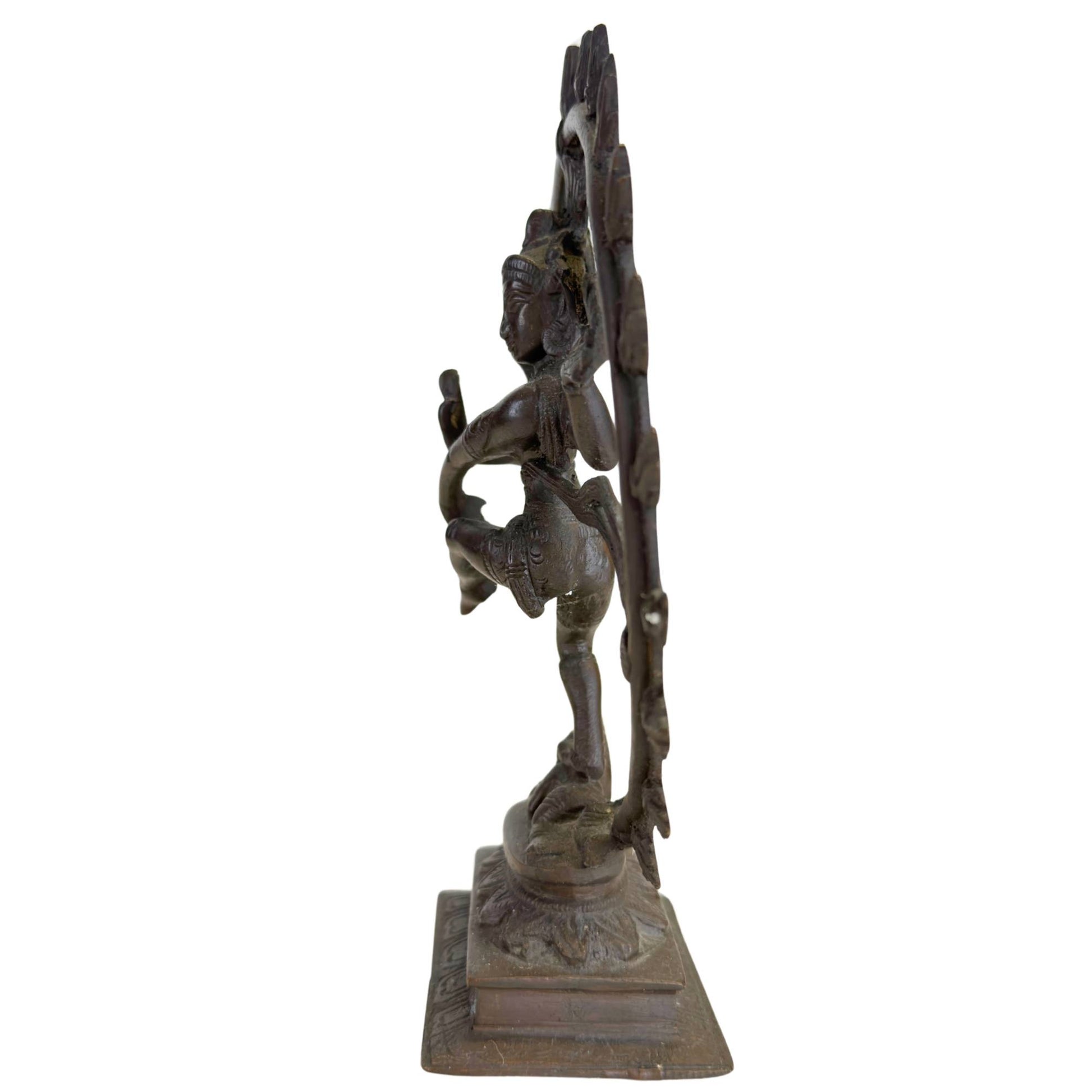Indian bronze temple statue of Shiva Nataraja with spiritual symbolism and powerful presence