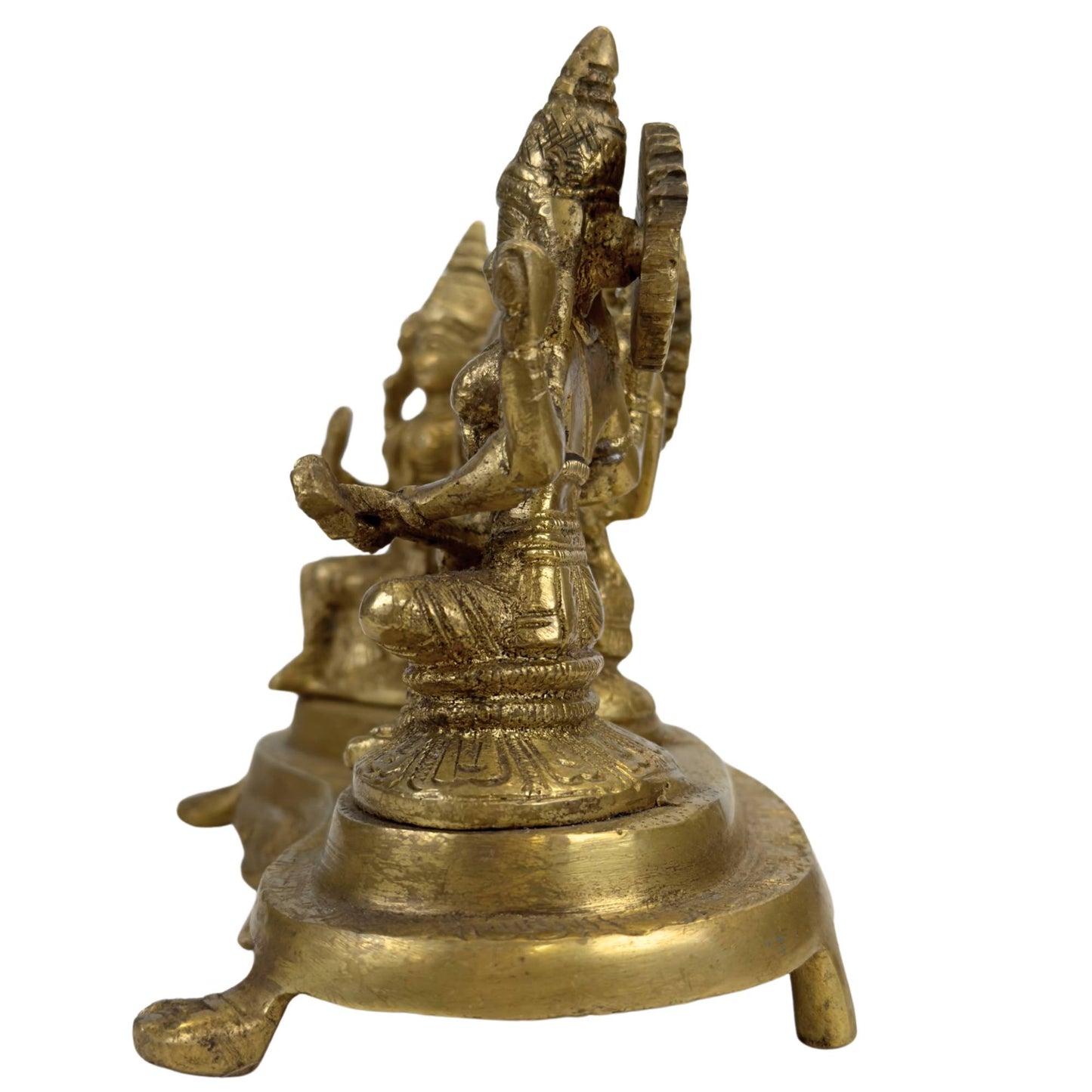 Indian home altar statue with three important Hindu deities