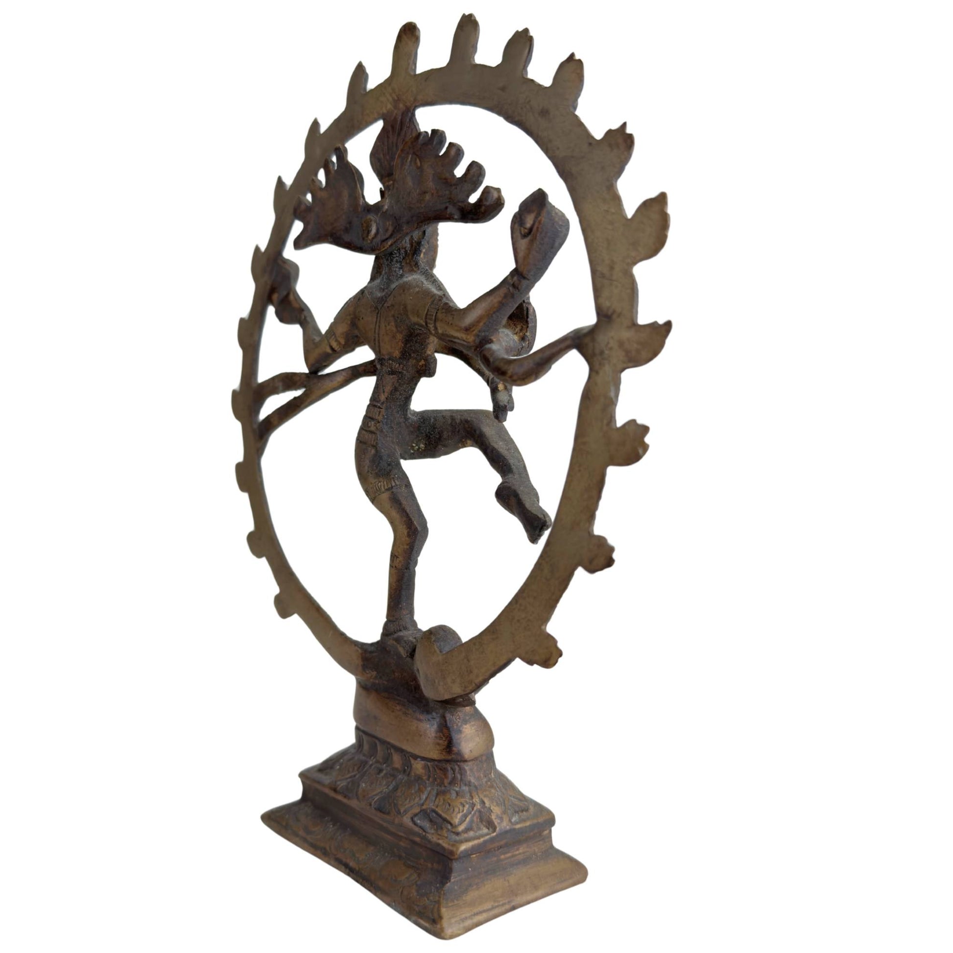 Indian Nataraja statue on a traditional lotus base with fine details