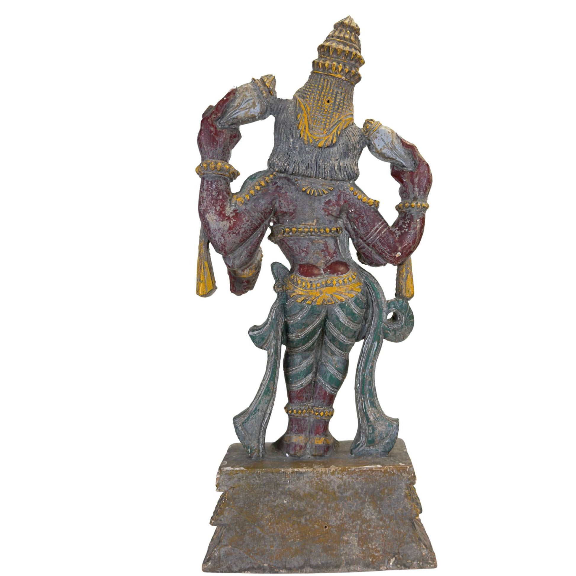 Antique Indian temple statue of Vishnu with authentic patina