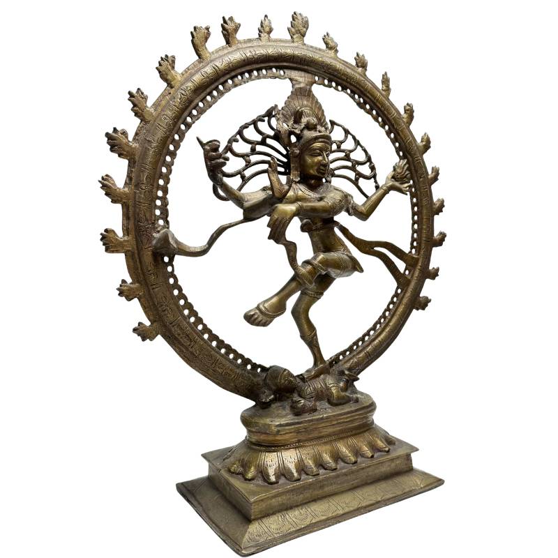 Bronze Nataraja Shiva in classical dance pose, Indian temple style