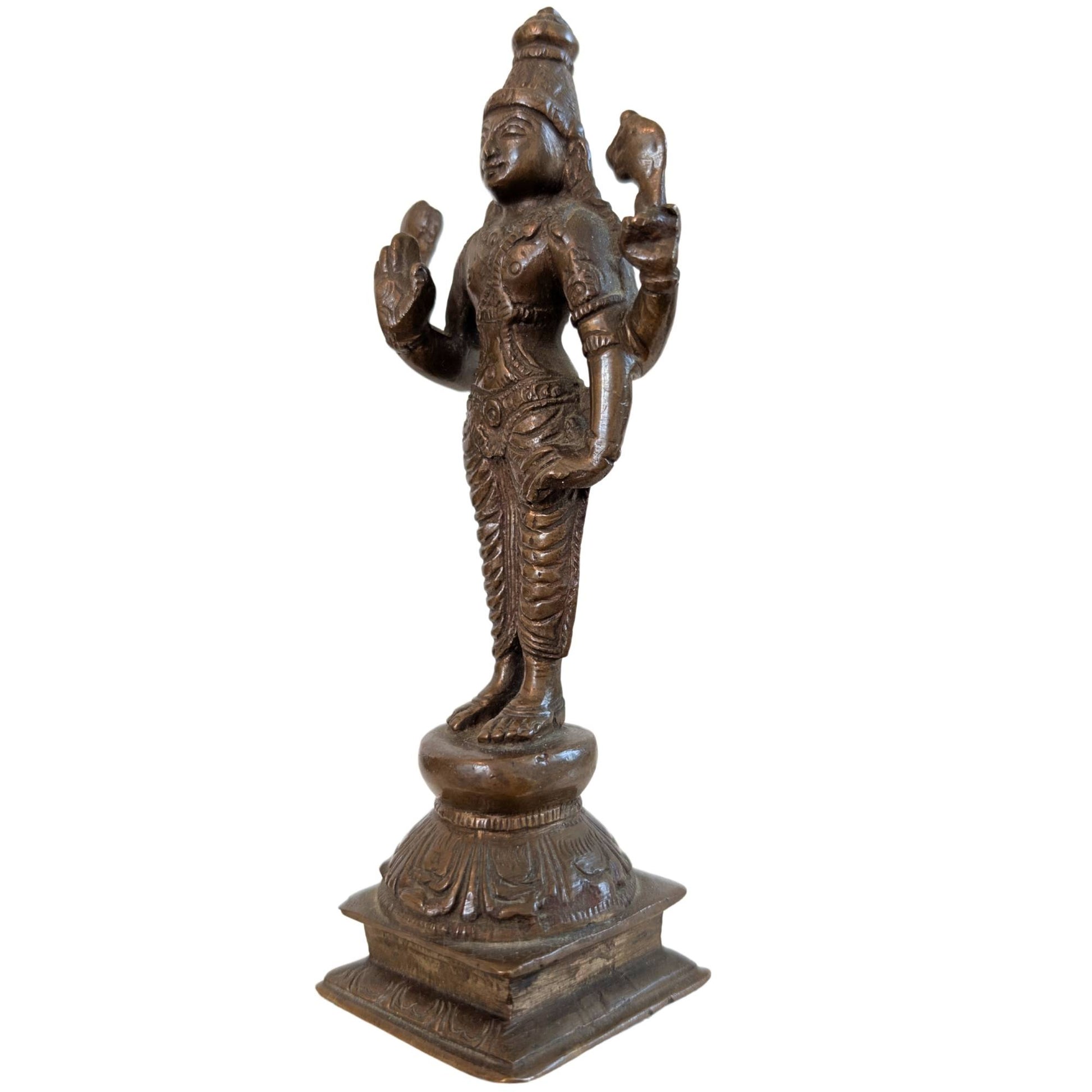 Authentic Indian antiquities: Vishnu bronze from 1920.