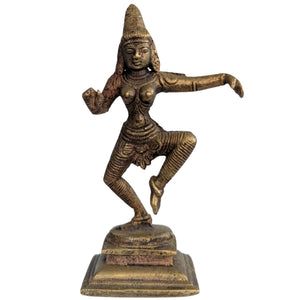 Déesse indienne dansante (Parvati) en bronze antique – Fonte à la main – 14 cm