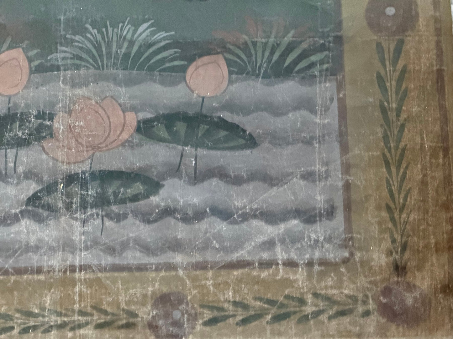 Indian art canvas painting with natural pigments
