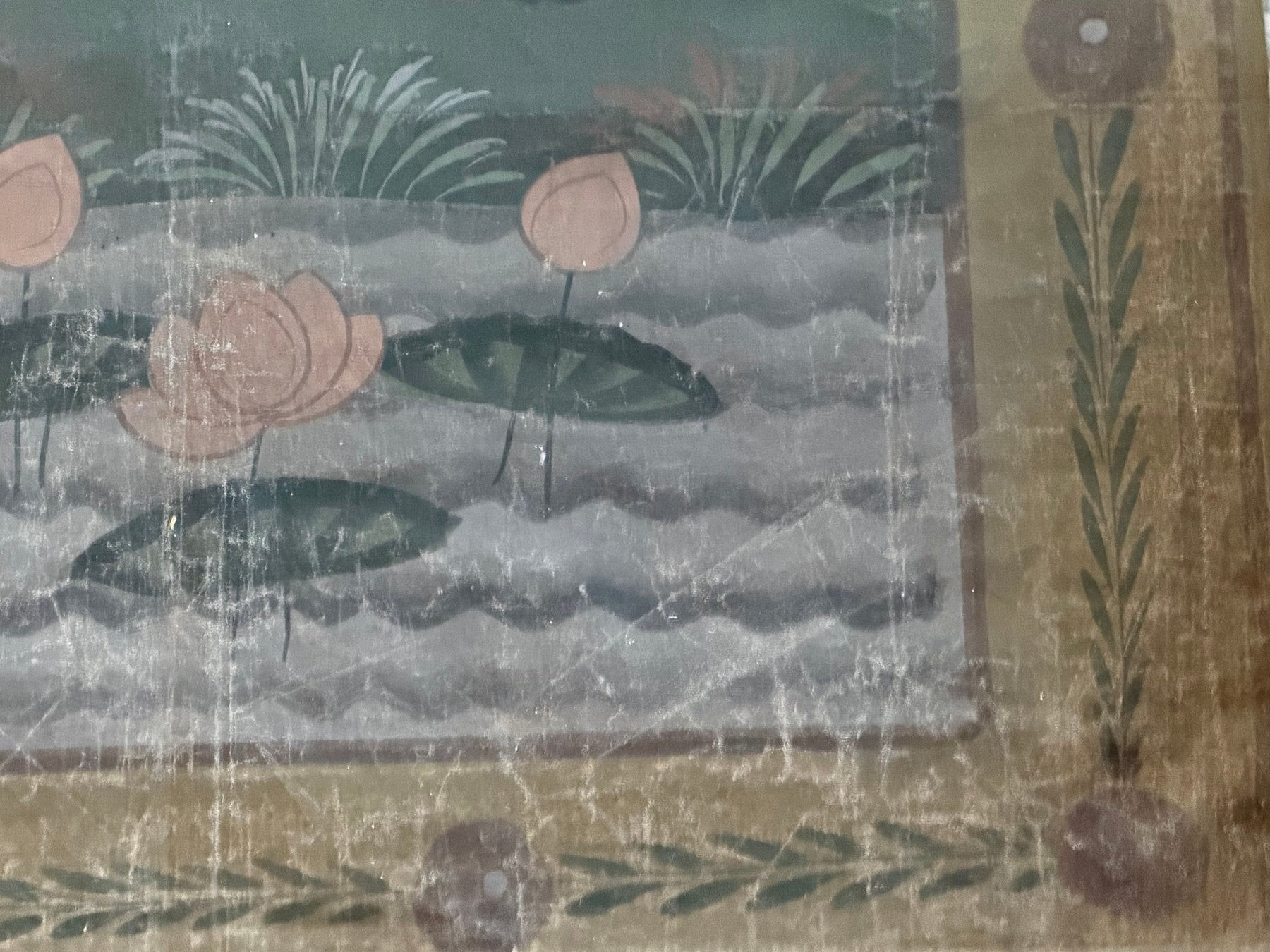 Indian art canvas painting with natural pigments