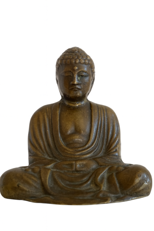 Japanese solid bronze Buddha statue in meditation pose, 16th-17th century