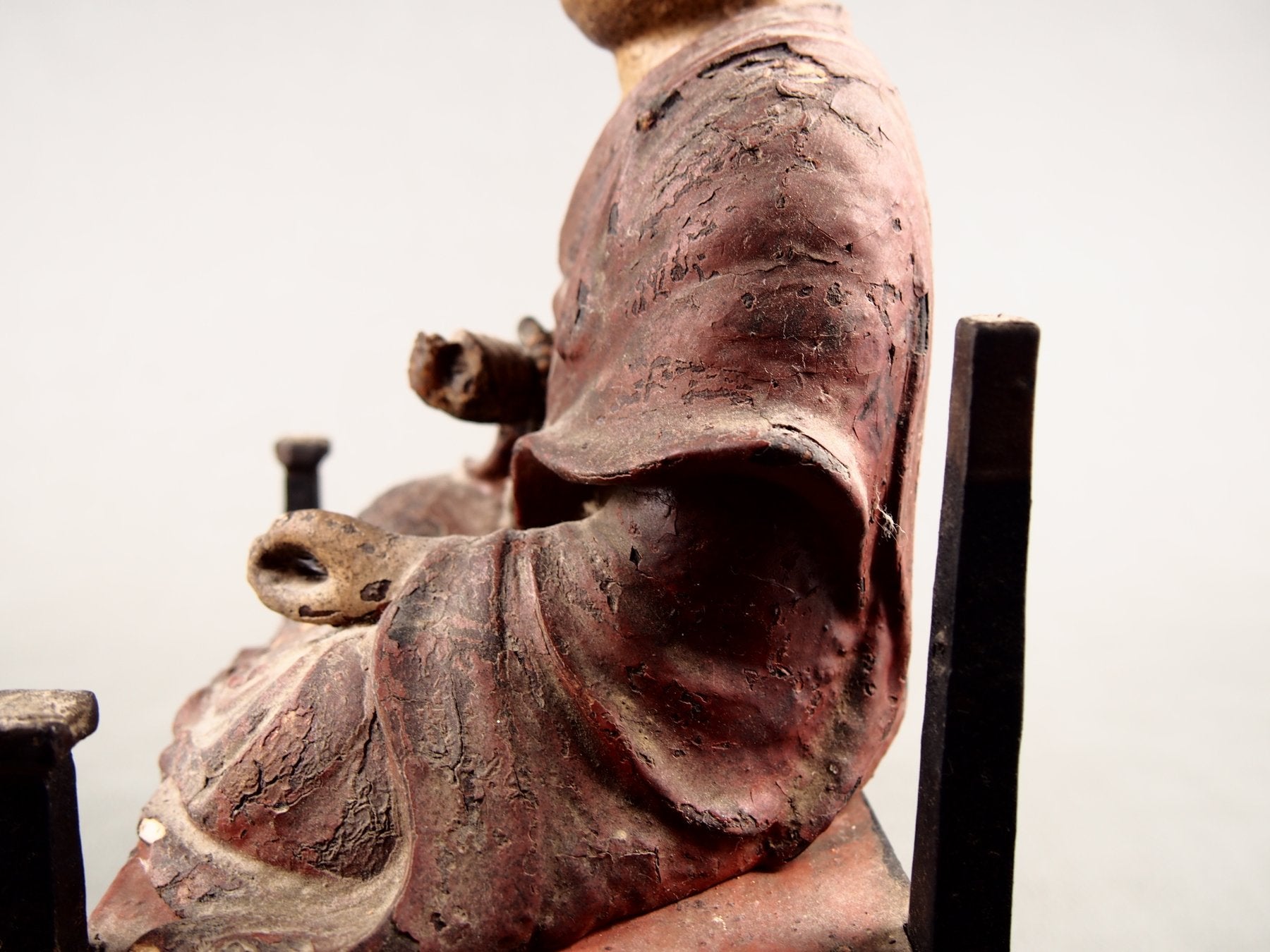 Wooden statue of a Japanese monk

