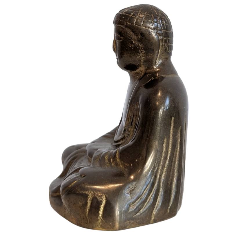 Japanese bronze Buddha, solid, cast in Dhyana Mudra, Japan