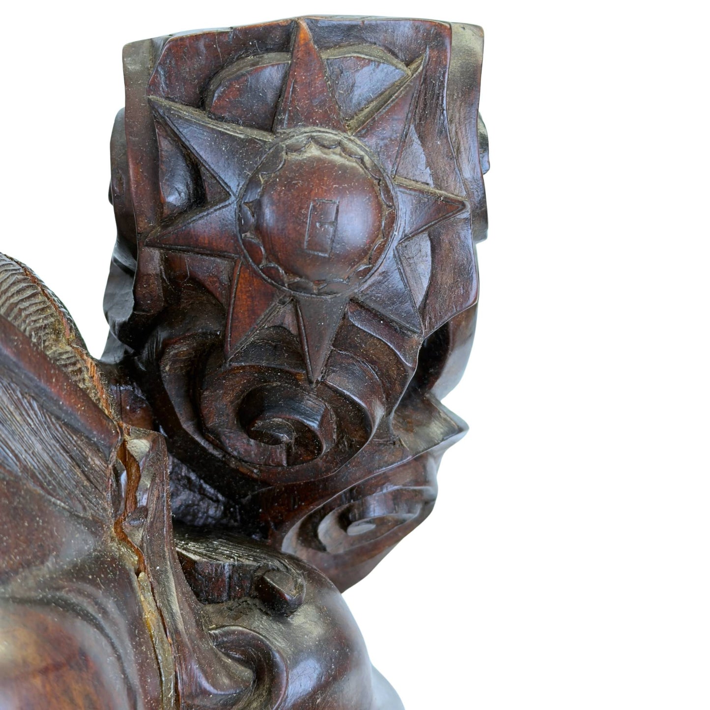 Decorative wooden Ebisu statue for office and workplace