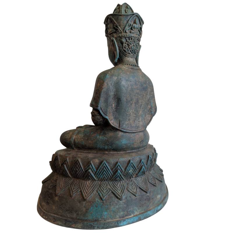 Khmer bodhisattva with bronze kundika