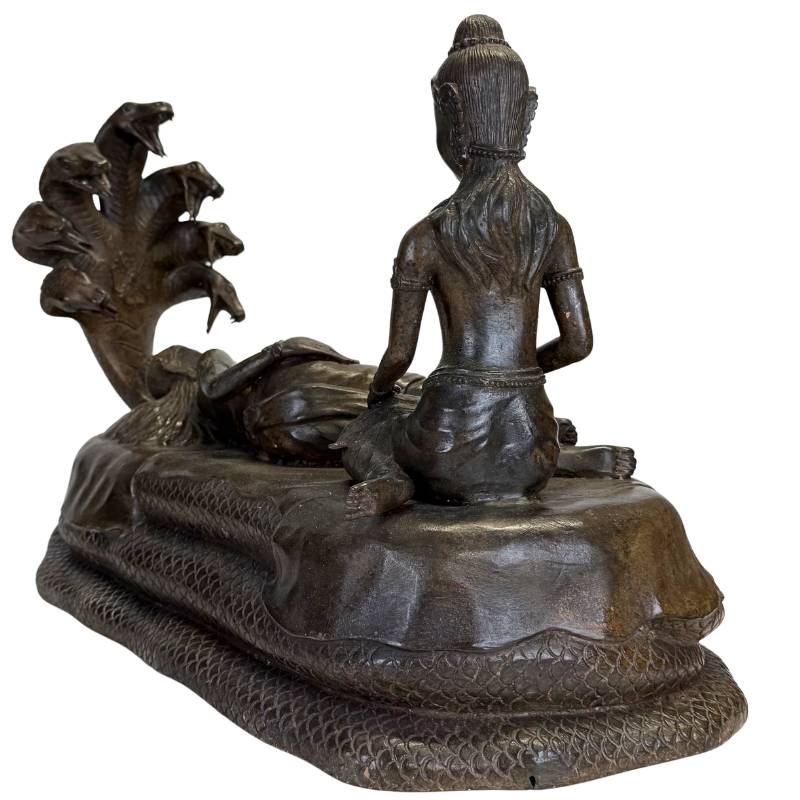 Vishnu Anantasayana sculpture in traditional Khmer style