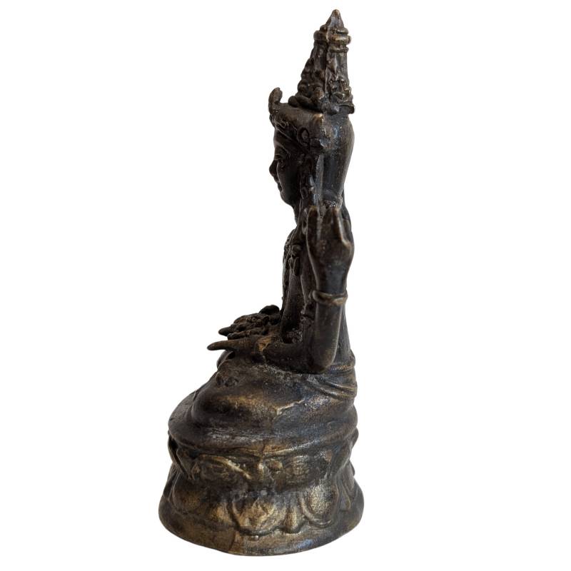 Khmer Lokeshvara with high crown in bronze