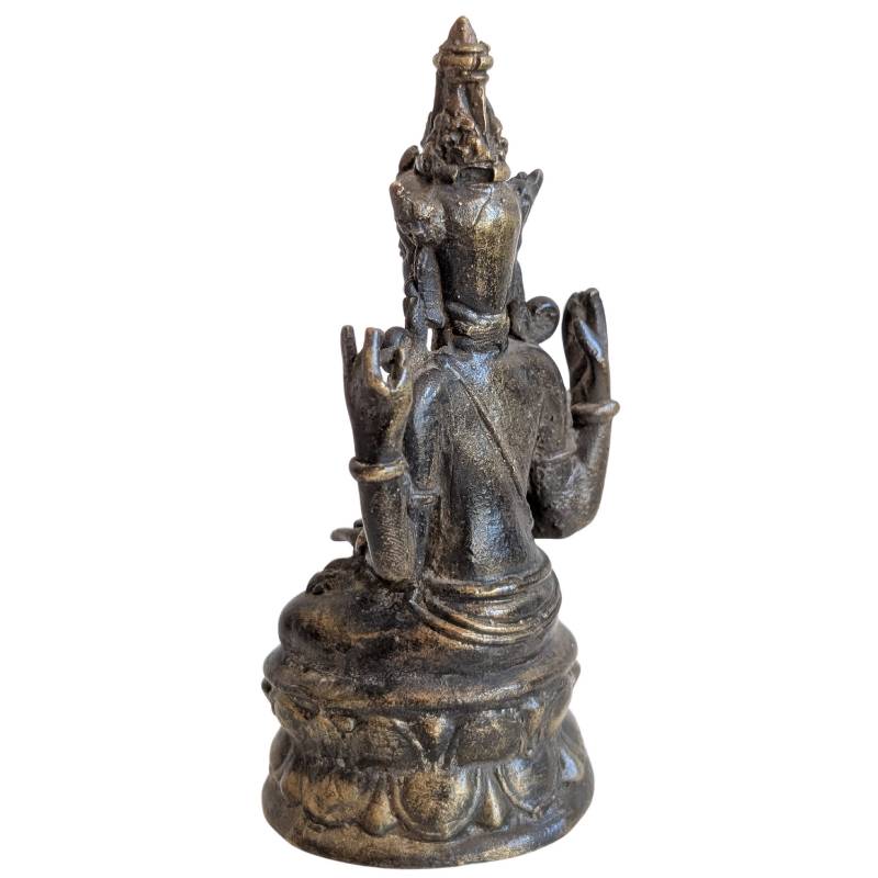 Khmer Lokeshvara in bronze meditation pose