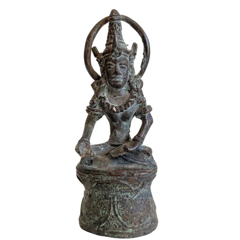 Statue khmère de Lokeshvara en voyage – Bronze ancien, bodhisattva protecteur, lot 146