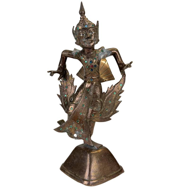 Main photo of the 19th-century fire-gilded Kinnara, Thailand.