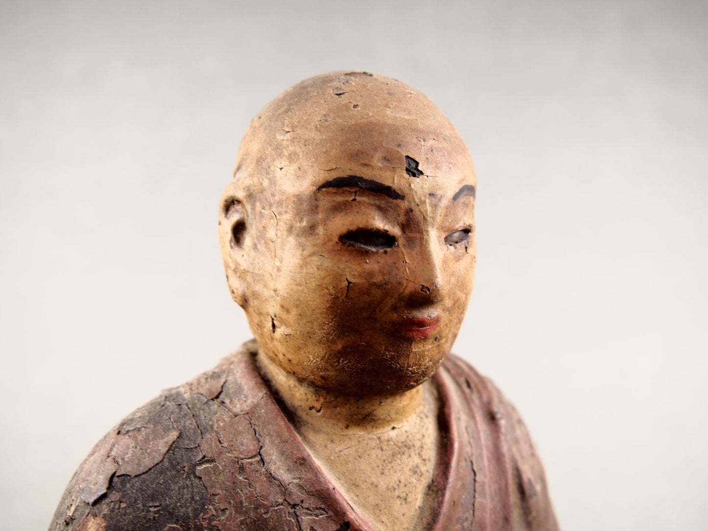 Wooden statue of the Japanese monk Kobo Daishi
