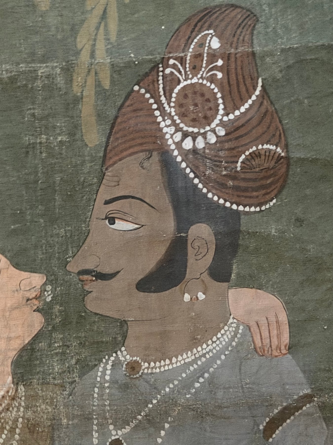 Krishna Gopi scene traditional Indian painting