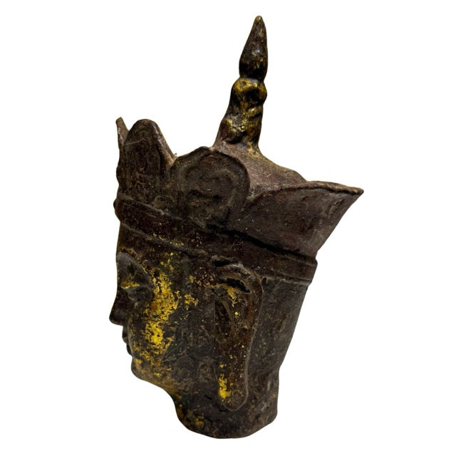 Set of two Ksitigarbha Dizang Pusa heads, Chinese Buddhist heritage 18th–19th century