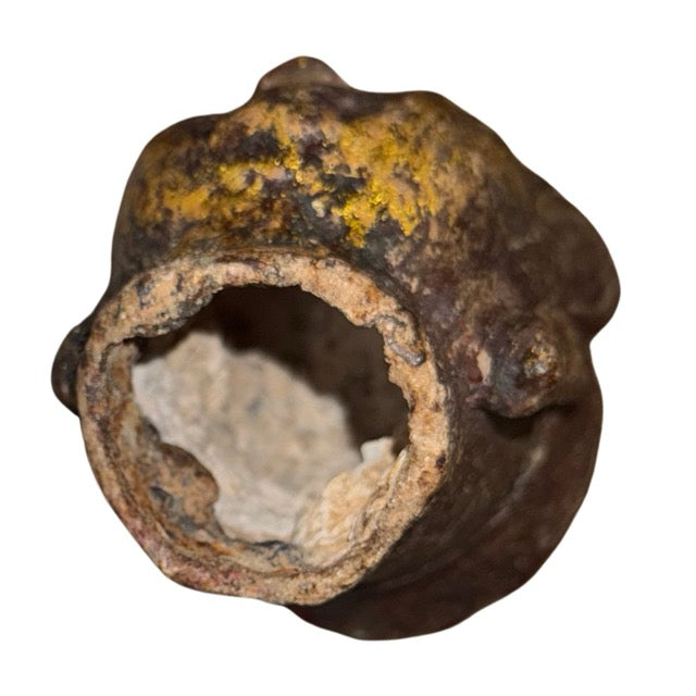 Gilded cast iron head of Ksitigarbha Dizang Pusa with natural oxidation and wear