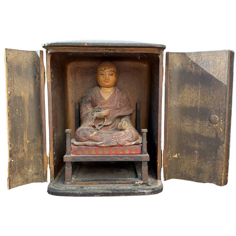 Wooden statue of Kukai
