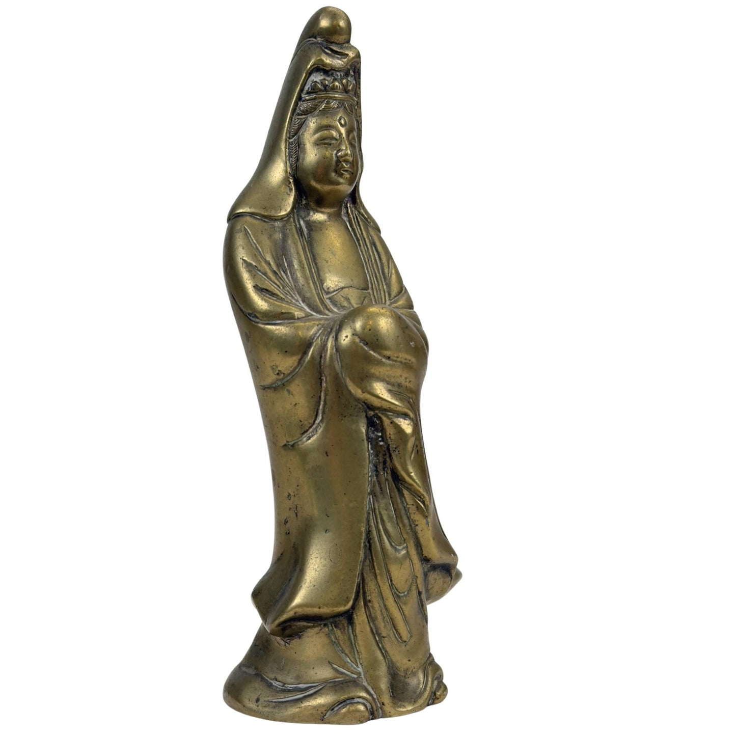 Kwan Yin statue from China with a serene appearance and refined drapery folds