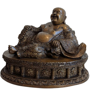 Bouddha rieur (Budai) en bronze – lot 141, symbole porte-bonheur