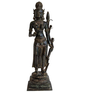 Lakshmi (Sri Devi) – Statue de déesse en bronze du sud de l'Inde, XVIIe siècle