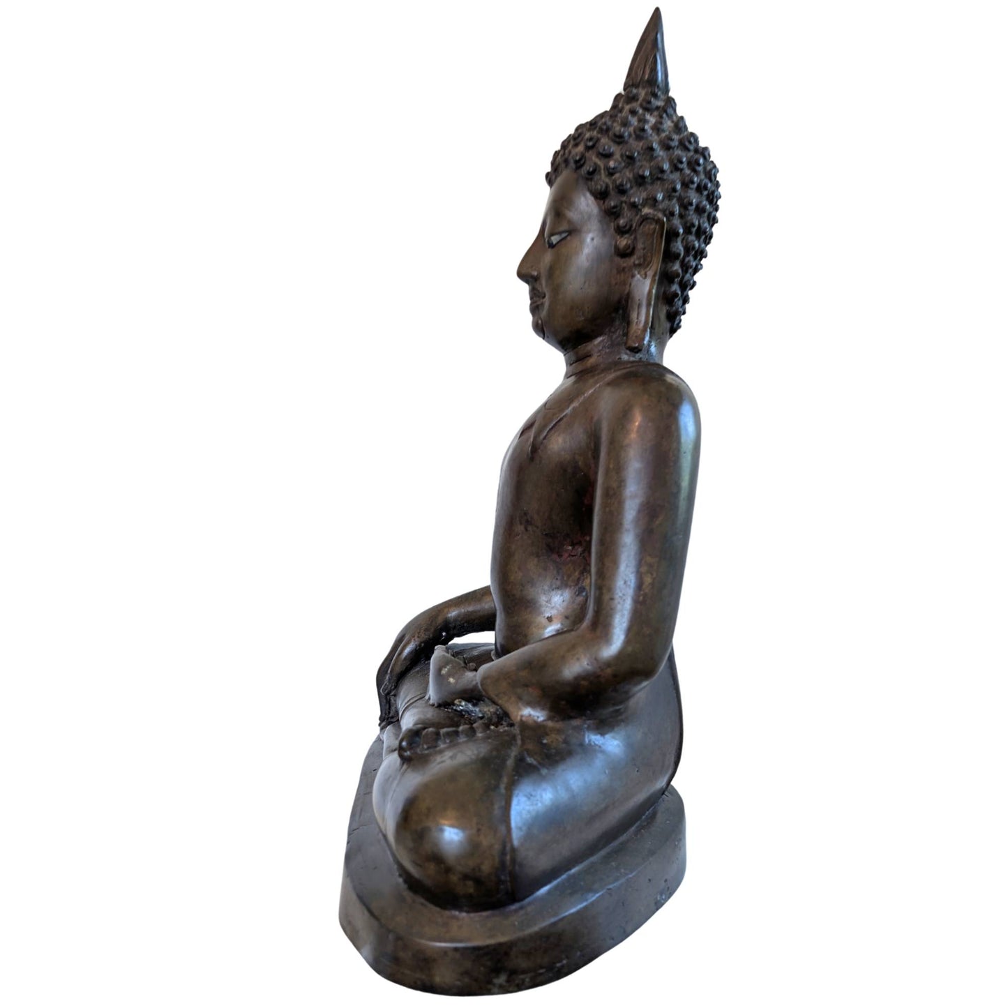 Authentic Lan Xang Buddha with the characteristic enlightened gaze through ivory eyes