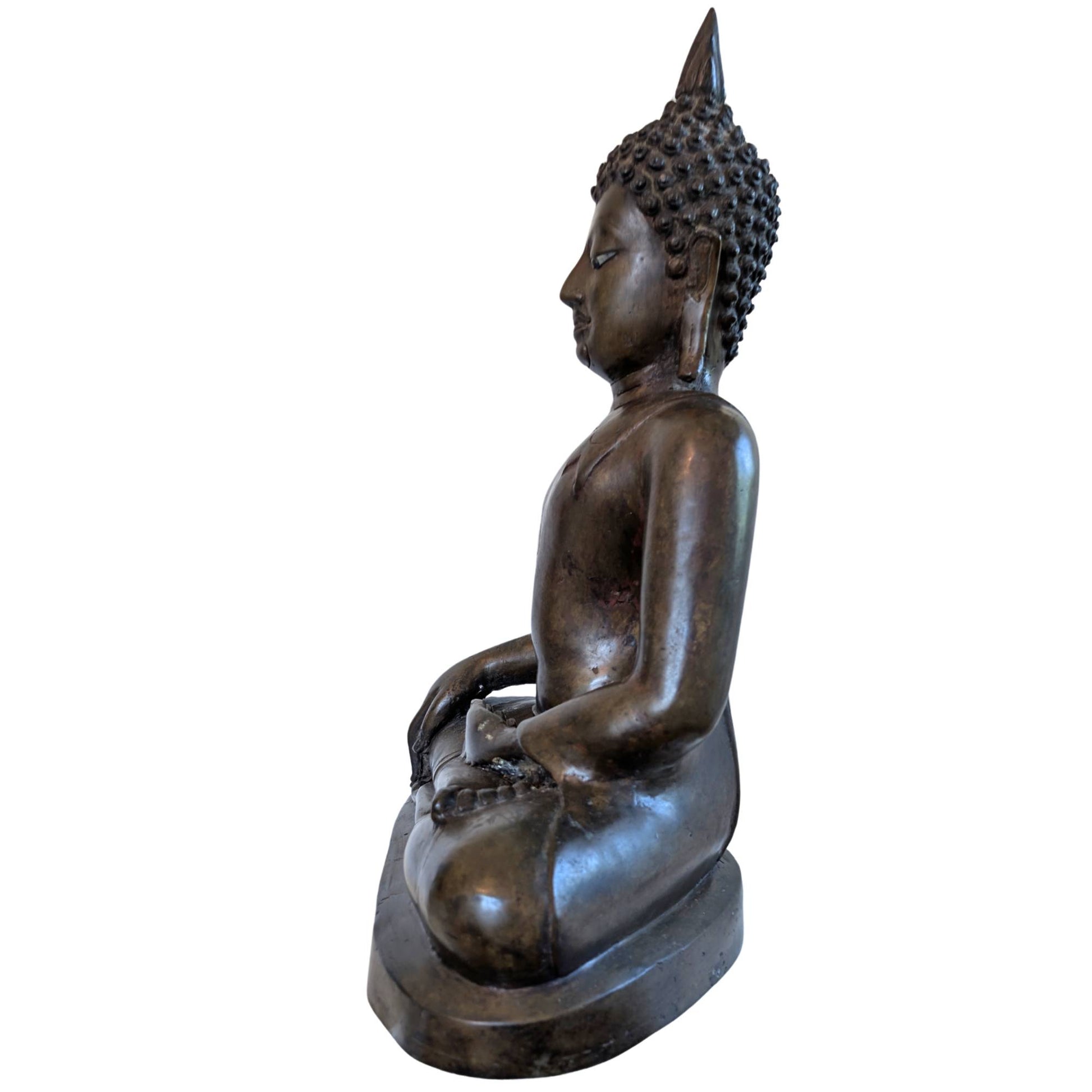 Authentic Lan Xang Buddha with the characteristic enlightened gaze through ivory eyes