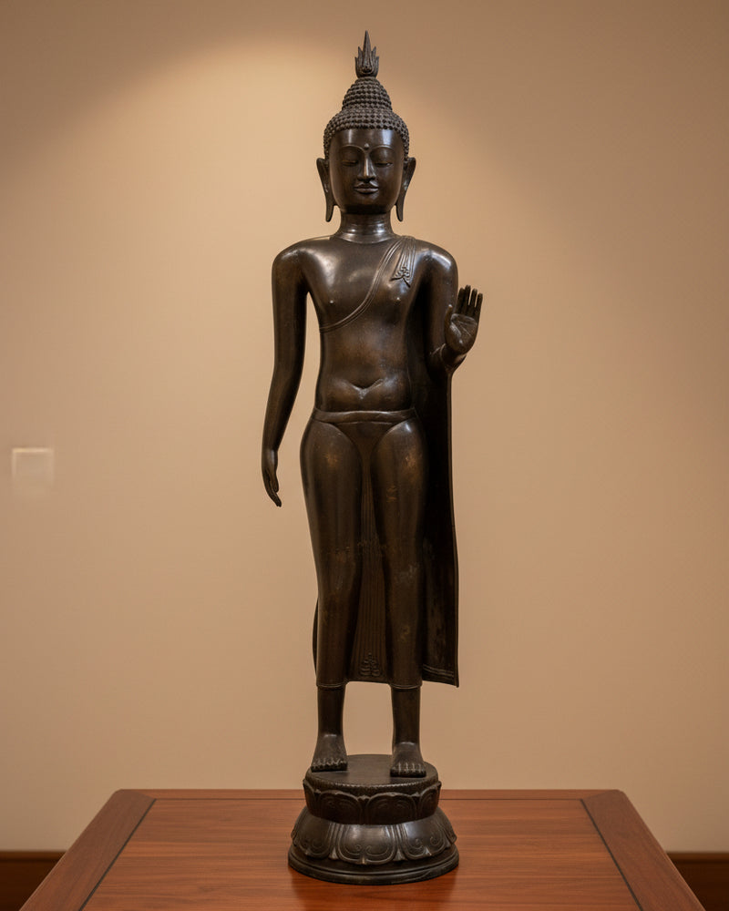 Bouddha marchant en bronze grandeur nature – 117 cm - Thais Boeddhabeeld