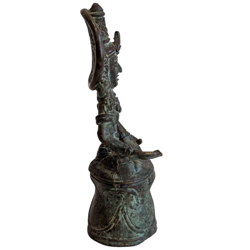 Protective Khmer Lokeshvara travel statue in bronze