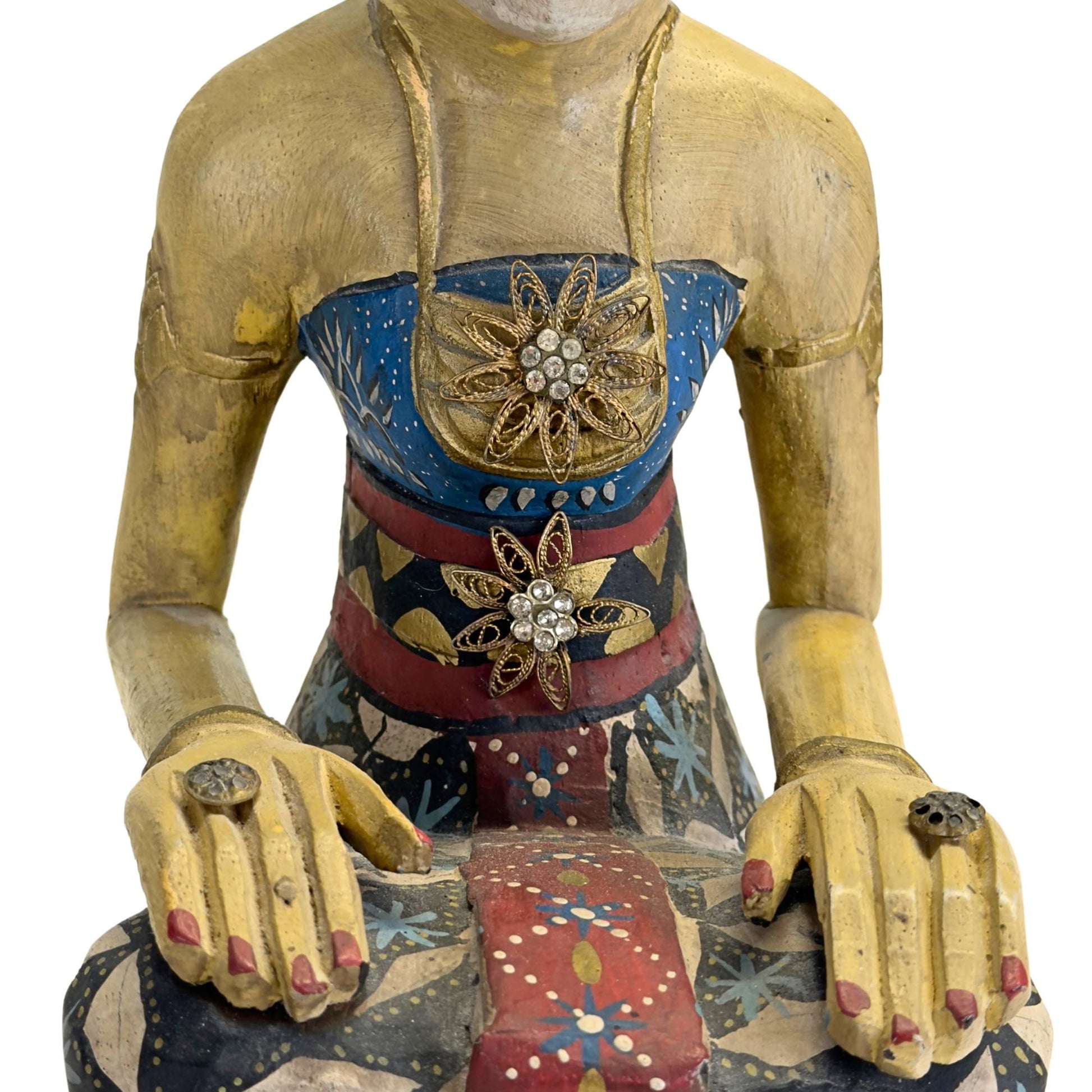 Hand-carved Javanese Loro Blonyo set made of solid wood.