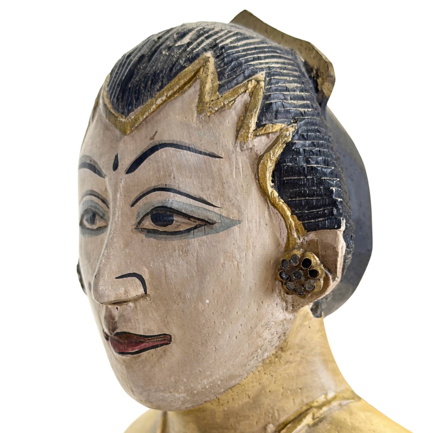 Hand-carved Javanese Loro Blonyo set made of solid wood.