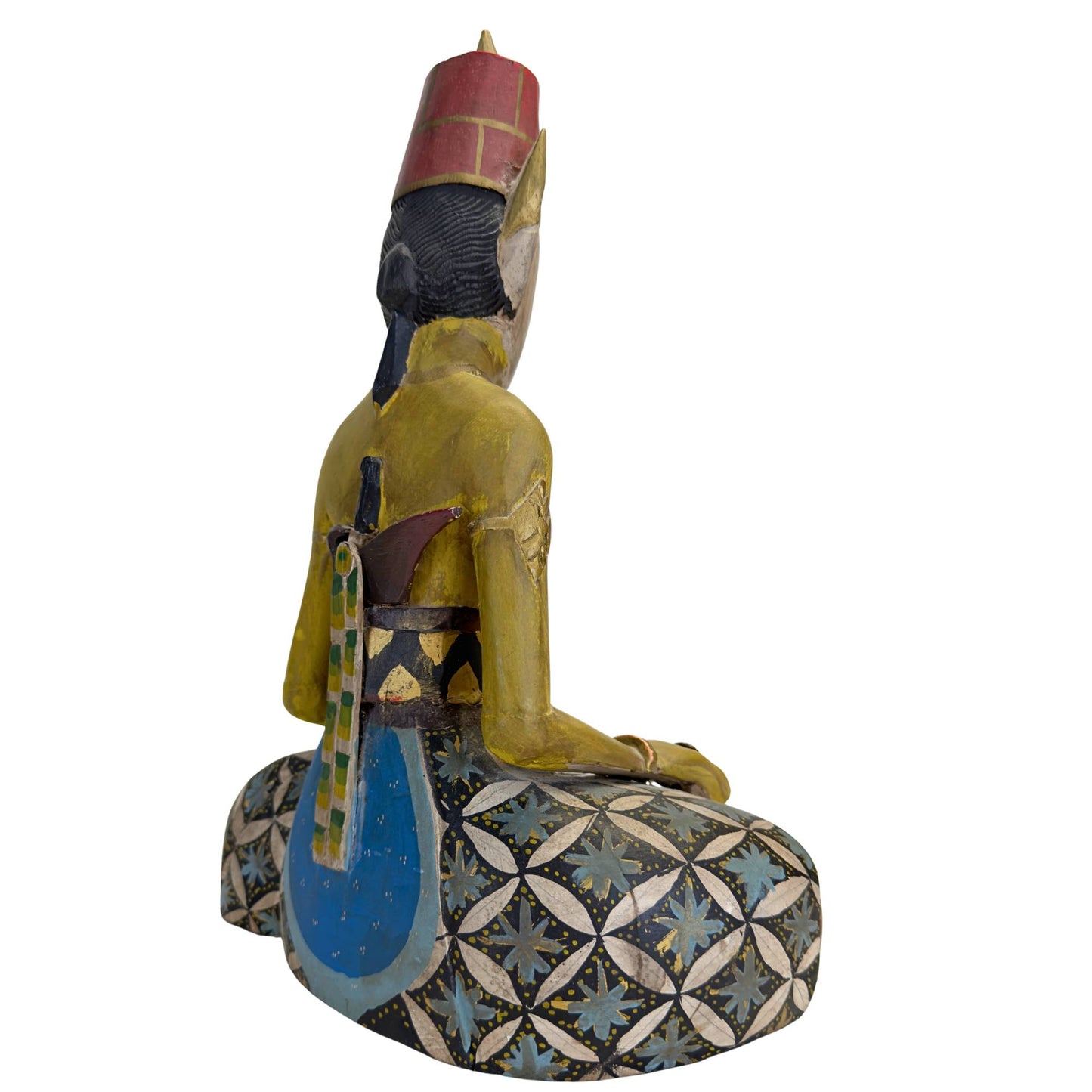 Male Loro Blonyo figure with traditional kuluk and kris on the back.