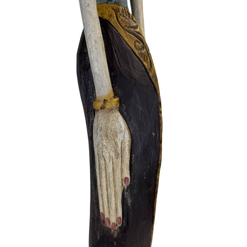 Heavy Javanese Loro Blonyo statues made of solid tropical hardwood.