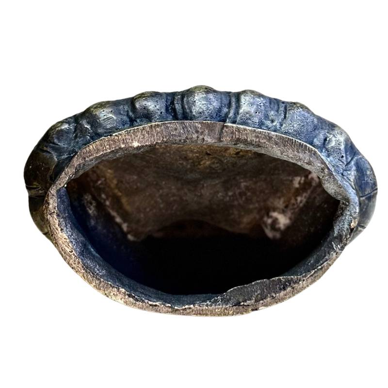 Lotus base archaic engraving detail antique bronze
