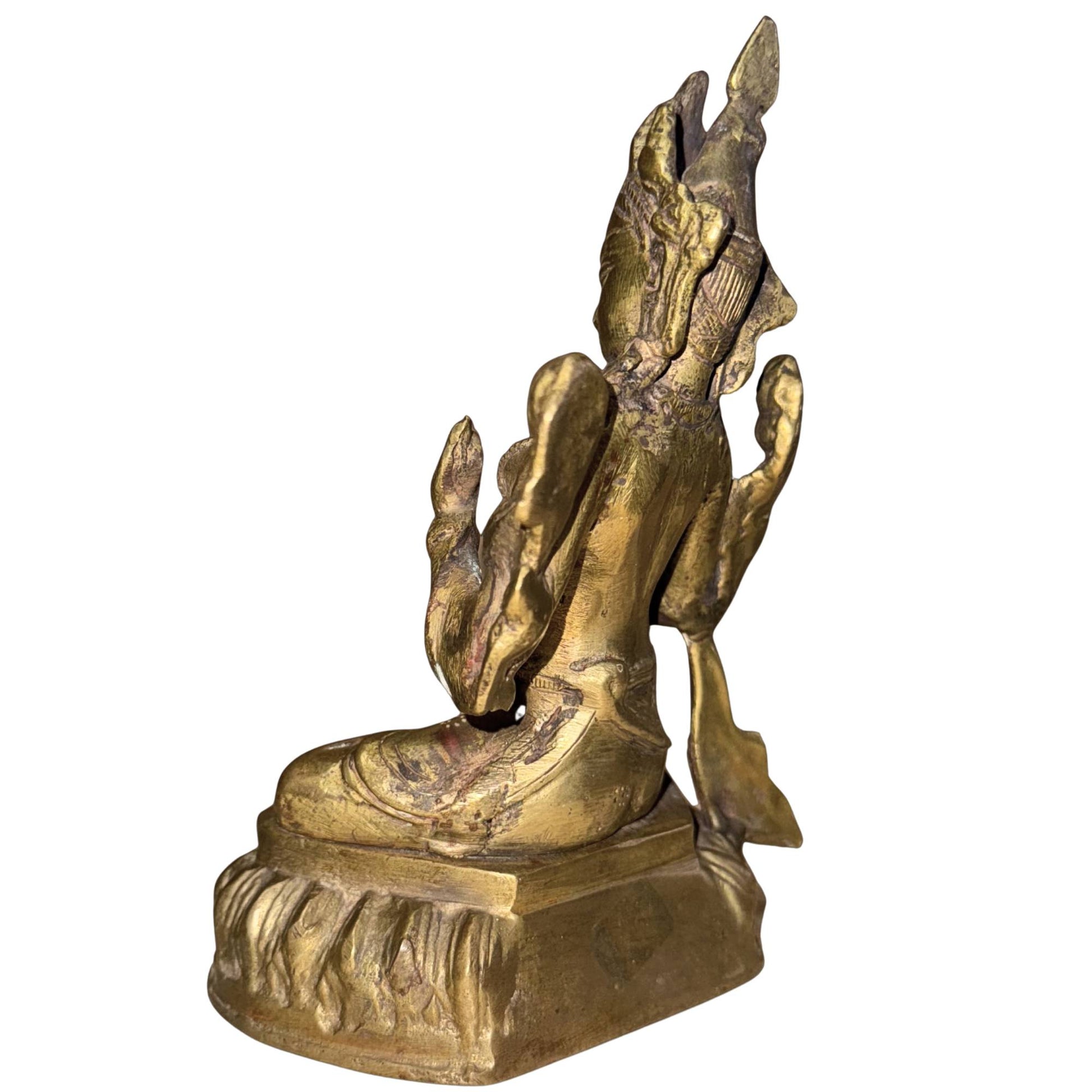 Lotus throne detail Green Tara gilded