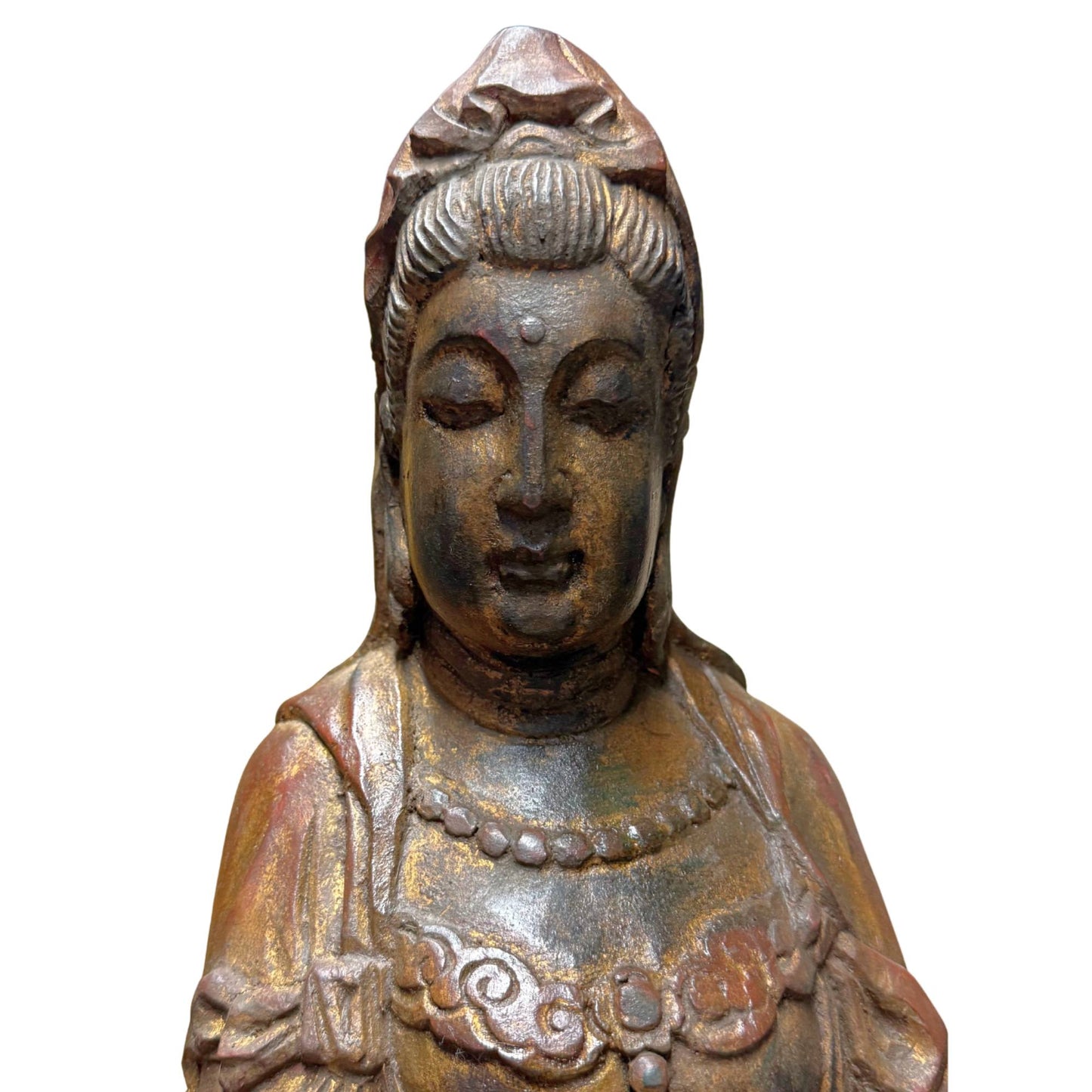 Luxury Asian antique wooden Kwanyin statue 81cm validated