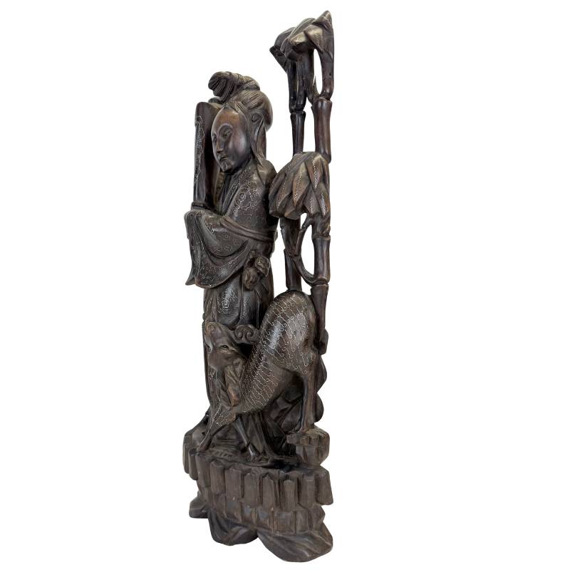 Chinese religious statue of the goddess Magu, symbol of health and longevity.